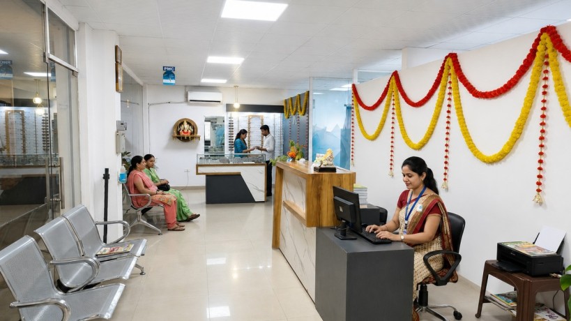 Patient Reception and Waiting Area at Eye Care Hospital in Sitapur Road, Lucknow